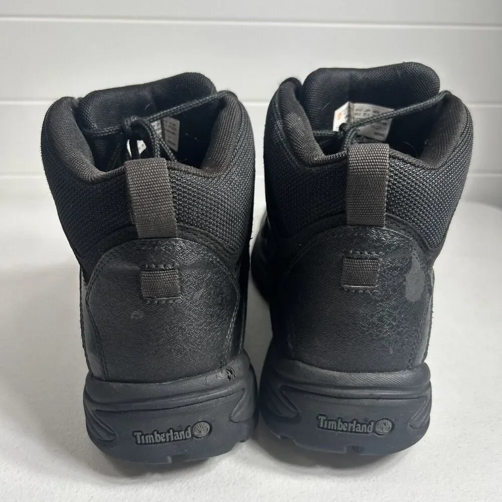 Timberland Men's Hiking Boots Size 10.5 Black White Ledge A9546 Mid Waterproof